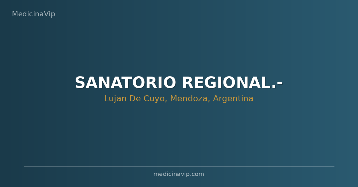 SANATORIO REGIONAL.-